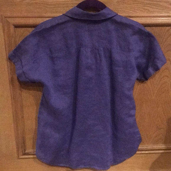 Women’s J.Jill Purple Short Sleeve Button Up Blouse with Collar - Size XS - Picture 4 of 4
